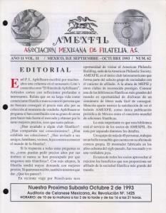 G)1993 MEXICO, AMEXFIL MAGAZINE, SPECIALIZED IN MEXICAN STAM