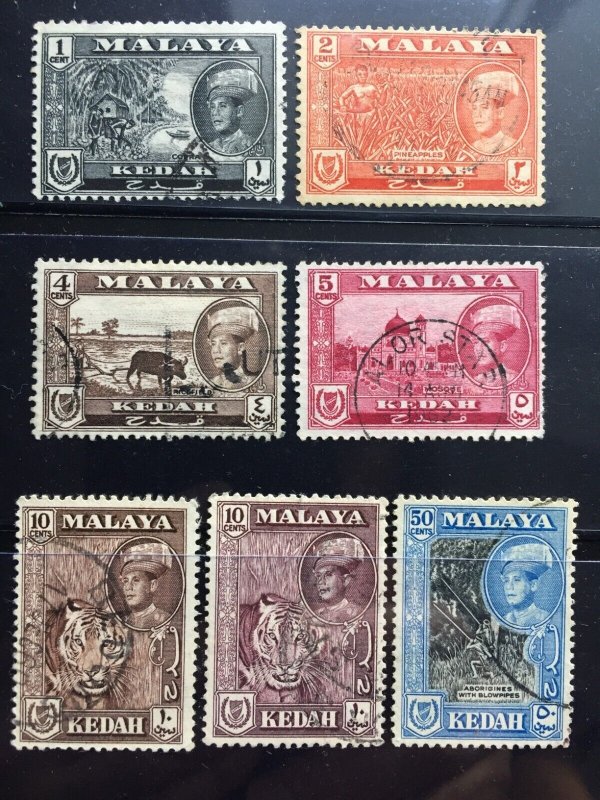 MALAYA 1959-62 KEDAH Definitive Stamps 7V Used M4688b