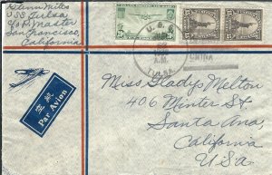 USS Tulsa, Tsingtao, China to Santa Ana, Ca 1939 Pacific Clipper Airmail (n6976)