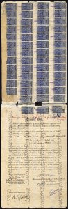 India KGVI Share Transfer revenues 10R x 51 (paper stuck over top row)