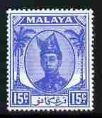 Malaya - Trengganu 1949-55 Sultan 15c ultramarine unmount...