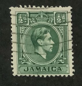 Jamaica 1938/51  Scott 116 used - 1/2p,  King George VI