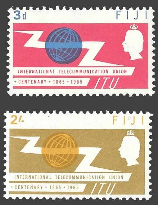Fiji SC 211-212 - ITU Centenary VF/XF - MNH - 1965