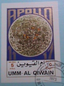 UMM AL QIWAIN AIRMAIL STAMP: 1973   SPACE SHIP APOLLO 11-17 CTO MNH S/S #1