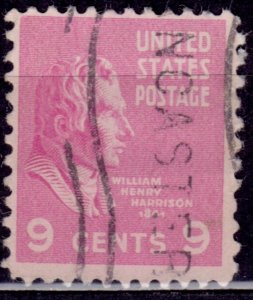 United States, 1938, William H. Harrison, 9c, sc#814, used