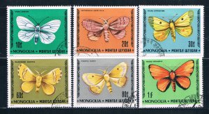 Mongolia 982-88 Used set Butterflys 1977 (MV0040)