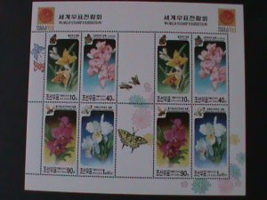 KOREA-2001 SC#4155-8 PHILLANIPON'01 STAMP SHOW-JAPAN-ORCHIDS MNH SHEET-VF