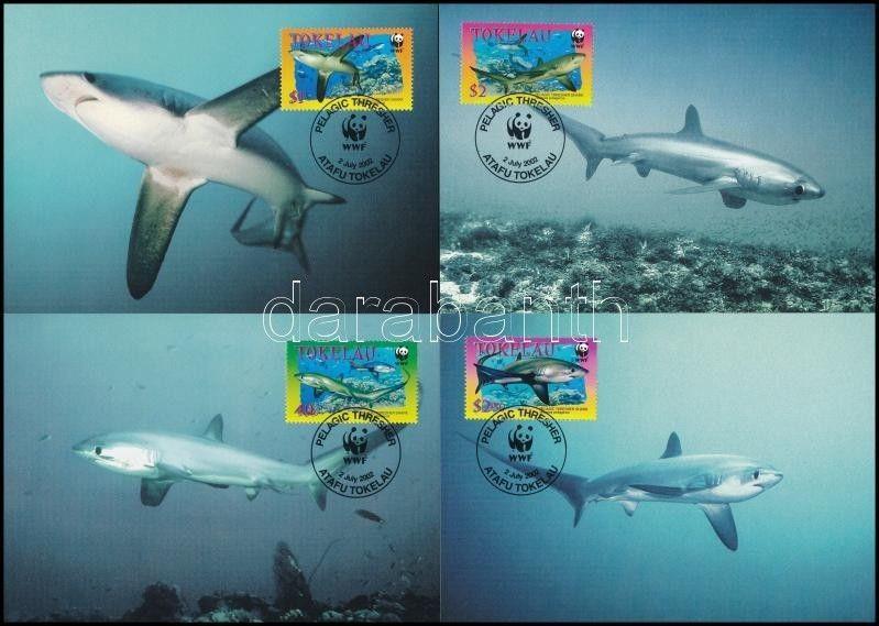 Tokelau Islands stamp WWF Sharks set 4 CM Cover 2002 Mi 322-325 WS243931