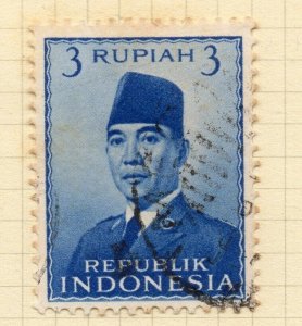 Indonesia 1951-55 Early Issue Fine Used 3r. NW-14725