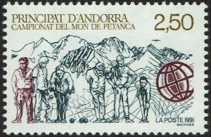 Andorra French #408  MNH - Sports Petanque (1991)