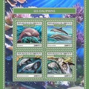 2017 Djibouti Mnh Dolphins. Michel Code: 2007-2010  |  Scott Code: 1313