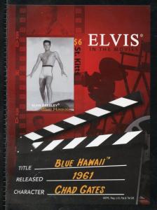 ST. KITTS  ELVIS PRESLEY KID GALAHAD  IMPERFORATE SOUVENIR SHEET II MINT NH