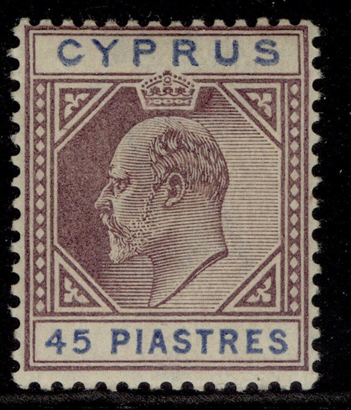 CYPRUS EDVII SG59, 45pi dull purple & ultramarine, M MINT. Cat £200.