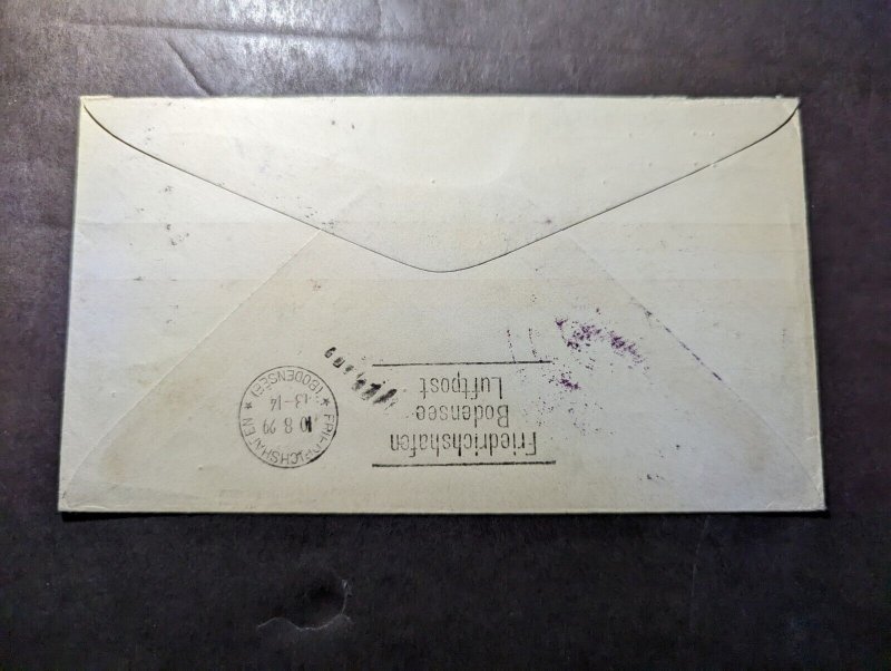 1929 USA LZ 127 Graf Zeppelin Airmail Cover Lakehurst NJ to Basel Switzerland