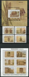 Tanzania Cultures Stamps 2011 MNH Traditional Grain Storage 4v Set 6v M/S 1v S/S