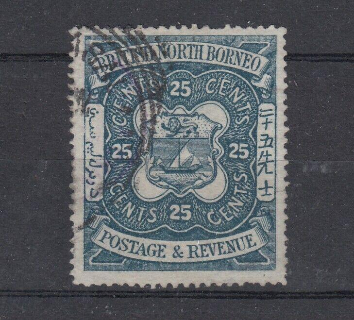 North Borneo 1888 25c Indigo SG45 VFU J4901