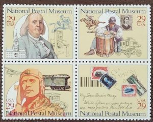 US Scott # 2779-2782; 29c Museum from 1993, block of 4; MNH, og; VF centering