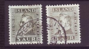 J13614 JLstamps 1935 iceland used #195-6 part of a set