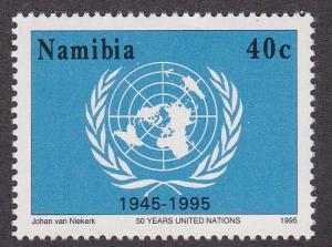 Namibia # 792, U.N. 50th Anniversary, NH, 1/2 Cat.