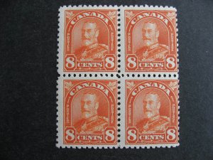 Canada 8c Scroll Sc 172 MNH block of 4 but one has perf thins, see pictures
