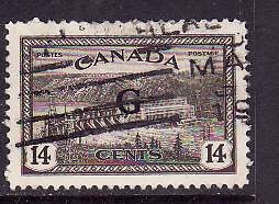 Canada-Sc#o22-used 14c Hydroelectric Plant-overprinted G-id9-1950-1-