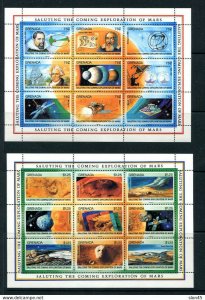Grenada 1991 4  Mini sheets of 9 stamps each MNH Exploration of Marks Space 1222