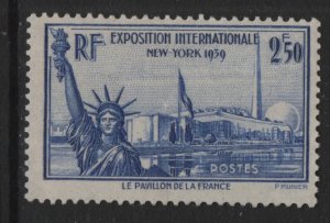 France  #373   MNH  1940  Statue of Liberty  2.50fr