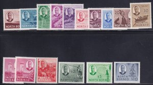 N. Borneo Scott # 244 - 259 VF OG lightly hinged nice colors cv $152 ! see pic !