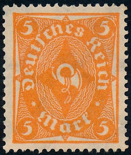 Germany 1921 5m Orange Posthorn SG208 MNG