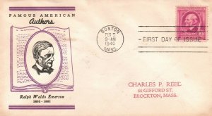 1940 - Ralph Waldo Emerson -  Linprint Cachet Single FDC - F220