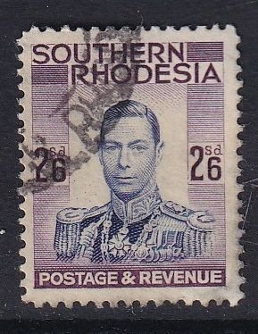 Southern Rhodesia #53  used 1924 George VI  2sh6p