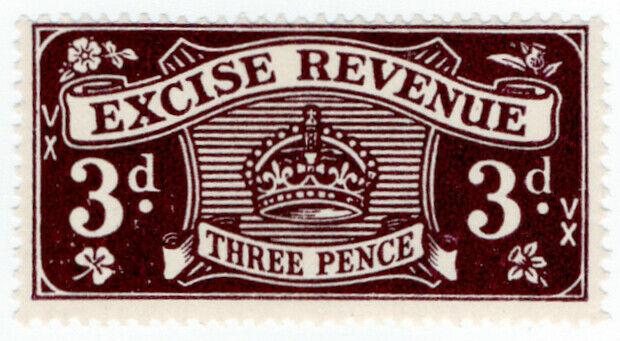 (I.B) Excise Revenue : 3d Dark Lilac (1950)