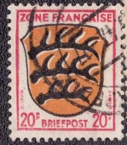 Germany -French Occupation 1945 -  4N8 Used