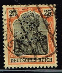 Germany 1915,Sc.#85 used Germania, inscr “DEUTSCHES REICH”, War Series, Perfin