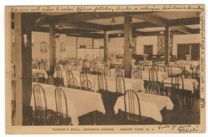 Postcard United States 1927 Turner Grill Cookman Avenue Asbury Park New Jersey