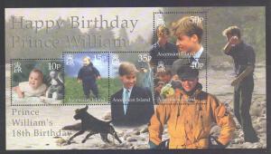 Ascension SG MS805, 2000 Prince William's Birthday Mini Sheet MNH**