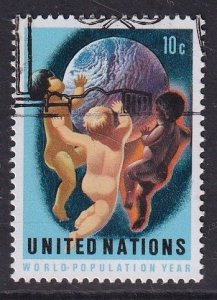 United Nations  New York  #252 cancelled 1974 world population year 10c