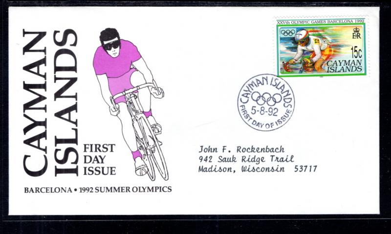 Cayman Islands 653 Olympics Typed FDC