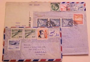 CHILE 4 COVERS 3 TO US 1 CENSORED,FROM 1958