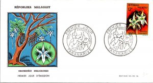 Malagasy Republic 1953 FDC - Orchid Series - F65242