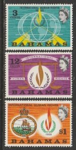 1968 Bahamas - Sc 269-71 - MNH VF - 3 single - Human Rights