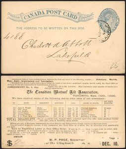 Canada QV 1c Postal stationery