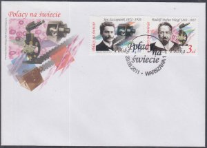 POLAND Sc # 4016/8 FDC  (PART SET) SZCZEPANEK-INVENTOR and WEIGEL-BIOLOGIST