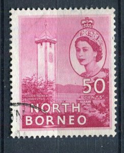 NORTH BORNEO; 1950s early QEII pictorial issue fine used 50c. value