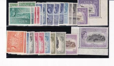 Aden 1953-1959 SC 48-61A Mainly MNH All Color Vars