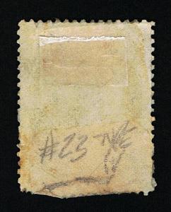 AFFORDABLE GENUINE SCOTT #23 F-VF USED 1857-61 BLUE TYPE-IV PERF-15½ TOWN CANCEL