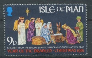 Isle of Man Sc#206 Used, 9p multi, Christmas 1981 (1981)