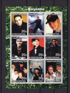 Kyrgyzstan 2000 BOYZONE IRISH BOY BAND Sheetlet (9) Perforated MNH