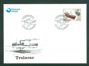 Faroe Islands. FDC Cachet 1987. Fishing Trawler,Ship. Scott # 158