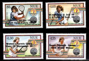 Niue Scott 538-545 MNH** Womens Tennis overprinted  stamp set